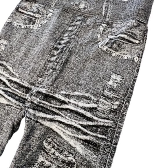 🛍️2 for $25 Sale🛍️ Faux Denim Jean Leggings‎ Slim Stretch FLEECE LINED XXS NEW - Picture 9 of 10